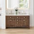 Altair Cerrito 60" Free Standing Double Basin Vanity Set with Cabinet and Engineered Stone Vanity Top Brown Oak
