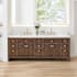 Altair Cerrito 84" Free Standing Double Basin Vanity Set with Cabinet and Engineered Stone Vanity Top Brown Oak