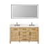 Altair Salome 60" Free Standing Double Basin Vanity Set with Cabinet, Engineered Stone Vanity Top, and Framed Mirror Weathered Fir