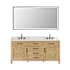 Altair Salome 72" Free Standing Double Basin Vanity Set with Cabinet, Engineered Stone Vanity Top, and Framed Mirror Weathered Fir