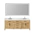 Altair Salome 84" Free Standing Double Basin Vanity Set with Cabinet, Engineered Stone Vanity Top, and Framed Mirror Weathered Fir