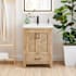 Altair Bondi 24" Free Standing Single Basin Vanity Set with Cabinet and Ceramic Vanity Top Light Brown
