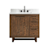 Altair Mowry 36" Free Standing Single Basin Vanity Set with Cabinet and Engineered Stone Vanity Top Brown Brushed Oak