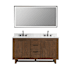 Altair Mowry 60" Free Standing Double Basin Vanity Set with Cabinet, Engineered Stone Vanity Top, and Framed Mirror Brown Brushed Oak