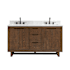 Altair Mowry 60" Free Standing Double Basin Vanity Set with Cabinet and Engineered Stone Vanity Top Brown Brushed Oak