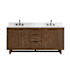 Altair Mowry 72" Free Standing Double Basin Vanity Set with Cabinet and Engineered Stone Vanity Top Brown Brushed Oak