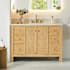 Altair Cedar 48" Free Standing Single Basin Vanity Set with Cabinet and Engineered Stone Vanity Top Natural Wood