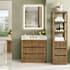 Altair Navan 36" Free Standing Single Basin Vanity Set with Cabinet and Engineered Stone Vanity Top Weathered Brown