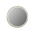 Altair Palme 24" Diameter Contemporary Circular Aluminum Framed Bathroom Wall Mirror with Light Brushed Gold