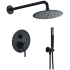 Altair Herne Pressure Balanced Shower System with Shower Head, Hand Shower, Shower Arm, and Hose Matte Black