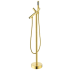 Altair Brulon Floor Mounted Tub Filler with Built-In Diverter - Includes Hand Shower Brushed Gold
