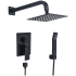 Altair Raeren Pressure Balanced Shower System with Shower Head, Hand Shower, Shower Arm, and Hose Matte Black