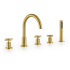 Altair Sorlia Deck Mounted Roman Tub Filler with Diverter - Includes Hand Shower Brushed Gold