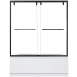 Altair Caspar 58" High x 60" Wide Bypass Semi Frameless Tub Door with Clear Glass Matte Black