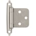 Amerock Functional Hardware 3/8 Inch Inset Surface Mount Cabinet Door Hinge with 105 Degree Opening Angle and Self Close Function - Pack of 10 Satin Nickel