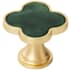 Amerock Accents 1-1/4 Inch Designer Cabinet Knob - Pack of 2 Gold / Emerald Green