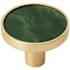 Amerock Accents 1-1/4 Inch Round Cabinet Knob - Pack of 2 Gold / Emerald Green