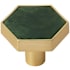 Amerock Accents 1-5/16 Inch Geometric Cabinet Knob - Pack of 2 Gold / Emerald Green