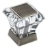 Amerock Abernathy 1-1/16 Inch Square Cabinet Knob Acrylic/Antique Silver