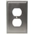 Amerock Mulholland Double Outlet Switch Plate Satin Nickel