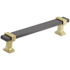 Amerock Overton 5-1/16 Inch Center to Center Bar Cabinet Pull Black Chrome / Brushed Gold