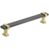Amerock Overton 6-5/16 Inch Center to Center Bar Cabinet Pull Black Chrome / Brushed Gold