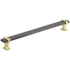 Amerock Overton 8-13/16 Inch Center to Center Bar Cabinet Pull Black Chrome / Brushed Gold