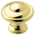 Amerock Everyday Heritage 1-3/16 Inch Mushroom Cabinet Knob Polished Brass
