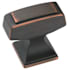 Amerock Mulholland 1-1/4 Inch Long Rectangular Cabinet Knob - Package of 10 Oil Rubbed Bronze