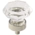 Amerock Traditional Classics 1-5/16 Inch Geometric Cabinet Knob Clear Glass / Polished Nickel