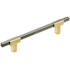 Amerock Urbanite 5-1/16 Inch Center to Center Bar Cabinet Pull Brushed Gold / Black Chrome