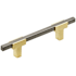 Amerock Urbanite 3-3/4 Inch Center to Center Bar Cabinet Pull Brushed Gold / Black Chrome