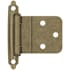 Amerock Functional Hardware 3/8 Inch Inset Surface Mount Cabinet Door Hinge with 105 Degree Opening Angle and Self Close Function - Pair Burnished Brass