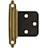 Amerock Functional Hardware Variable Overlay Surface Mount Cabinet Door Hinge with 105 Degree Opening Angle and Self Close Function - Pair Antique Brass