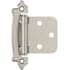 Amerock Functional Hardware Variable Overlay Surface Mount Cabinet Door Hinge with 105 Degree Opening Angle and Self Close Function - Pair Sterling Nickel