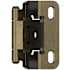 Amerock Functional Hardware 1/2 Inch Overlay Wrap Cabinet Door Hinge with 105 Degree Opening Angle and Self Close Function - Pair Burnished Brass