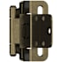 Amerock Functional Hardware 3/8 Inch Inset Wrap Cabinet Door Hinge with 105 Degree Opening Angle and Self Close Function - Pair Burnished Brass