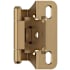 Amerock Functional Hardware 1/4 Inch Overlay Wrap Cabinet Door Hinge with 105 Degree Opening Angle and Self Close Function - Pair Champagne Bronze