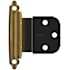 Amerock Functional Hardware 3/8 Inch Inset Surface Mount Cabinet Door Hinge with 105 Degree Opening Angle and Self Close Function - Pair Antique Brass