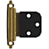 Amerock Functional Hardware Variable Overlay Surface Mount Cabinet Door Hinge with 105 Degree Opening Angle and Self Close Function - Pair Antique Brass