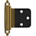 Amerock Functional Hardware Variable Overlay Surface Mount Cabinet Door Hinge with 105 Degree Opening Angle and Self Close Function - Pair Antique Brass