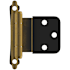 Amerock Functional Hardware 3/8 Inch Inset Surface Mount Cabinet Door Hinge with 105 Degree Opening Angle and Self Close Function - Pair Antique Brass