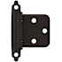 Amerock Functional Hardware Variable Overlay Surface Mount Cabinet Door Hinge with 105 Degree Opening Angle and Self Close Function - Pack of 10 Oil Rubbed Bronze