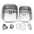 Anzzi Moore 32" Double Basin 16 Gauge Stainless Steel Undermount Kitchen Sink - Includes Basin Rack and Basket Strainer Brushed