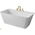 Anzzi Vault 67" Free Standing Acrylic Soaking Tub with Center Drain, Drain Assembly, and Overflow - Includes Tub Filler with Hand Shower Brushed Gold