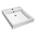 Anzzi Deux 18-5/16" Rectangular Vitreous China Vessel Bathroom Sink with Overflow and 1 Faucet Hole Glossy White