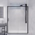 Anzzi Halberd 72" High x 48" Wide Sliding Framed Shower Door with Clear Glass Matte Black