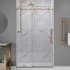 Anzzi 76" High x 48" Wide Sliding Frameless Shower Door with Clear Glass Brushed Gold