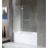 Anzzi Anzzi 60" Alcove Acrylic Soaking Tub with Left Drain, Frameless Hinged Tub Door, and Overflow White / Brushed Nickel