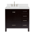 Ariel Cambridge 36" Free Standing Single Basin Vanity Set with Cabinet and Quartz Vanity Top Espresso